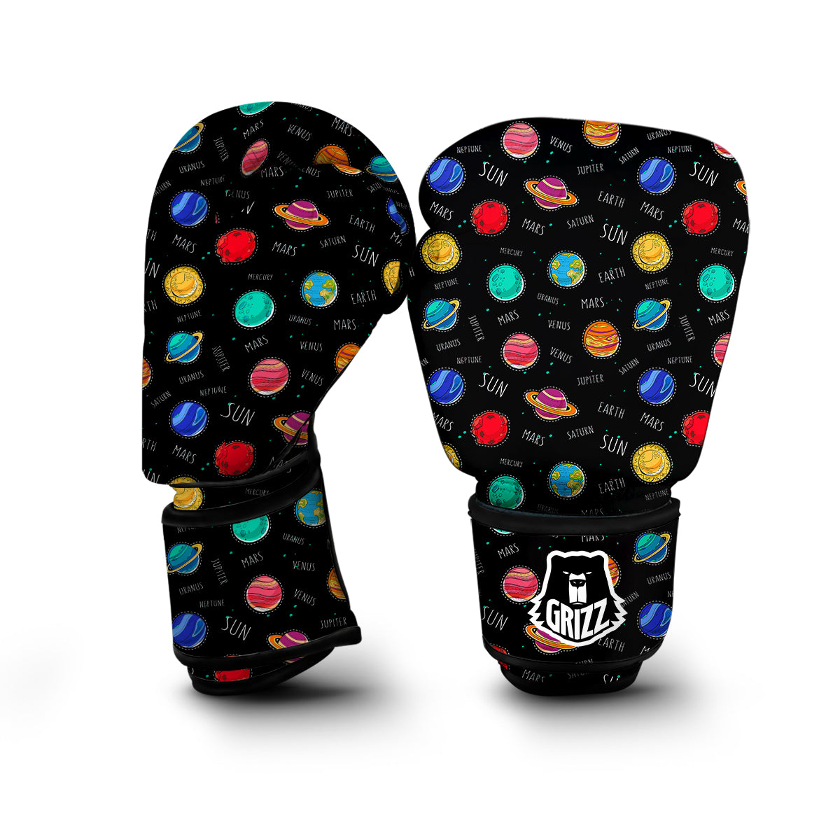 Planet And Solar System Print Pattern Boxing Gloves-grizzshop