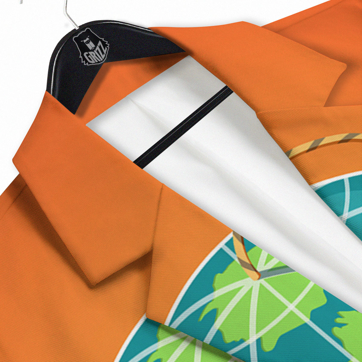 Planet Earth With Burning Fuse Orange Print Men's Sport Coat-grizzshop