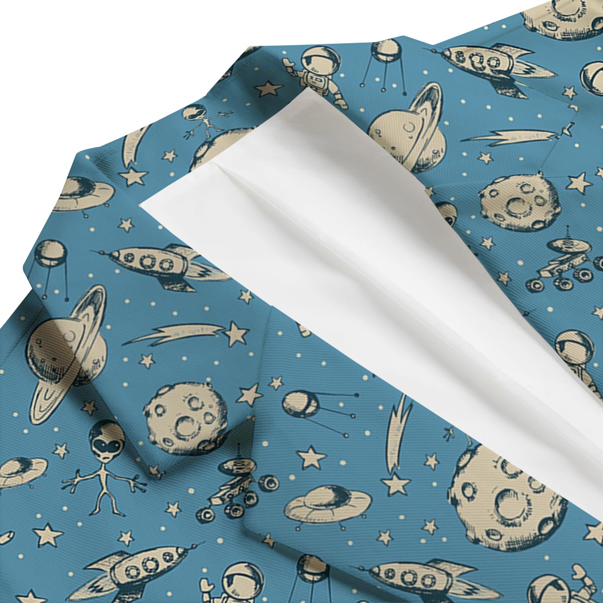 Planet Pattern Print Men's Blazer-grizzshop