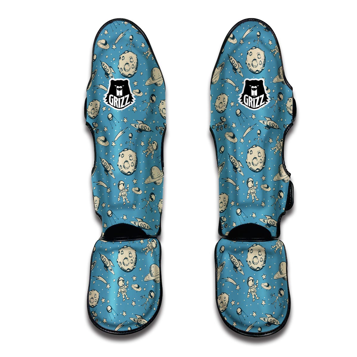 Planet Pattern Print Muay Thai Shin Guards-grizzshop