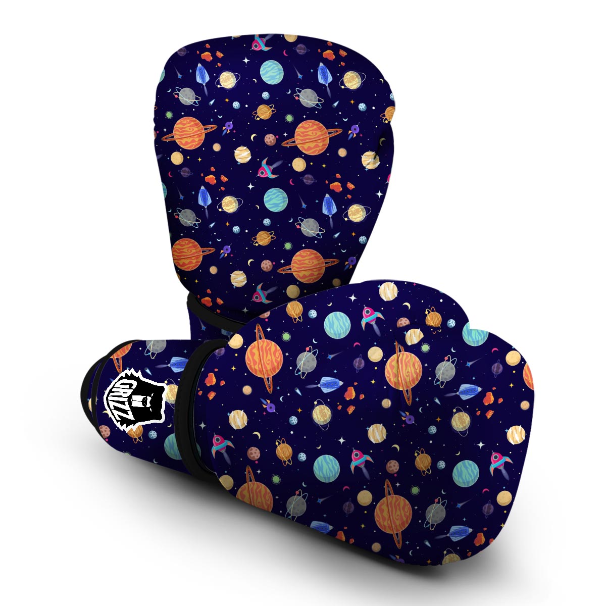 Planet Print Pattern Boxing Gloves-grizzshop