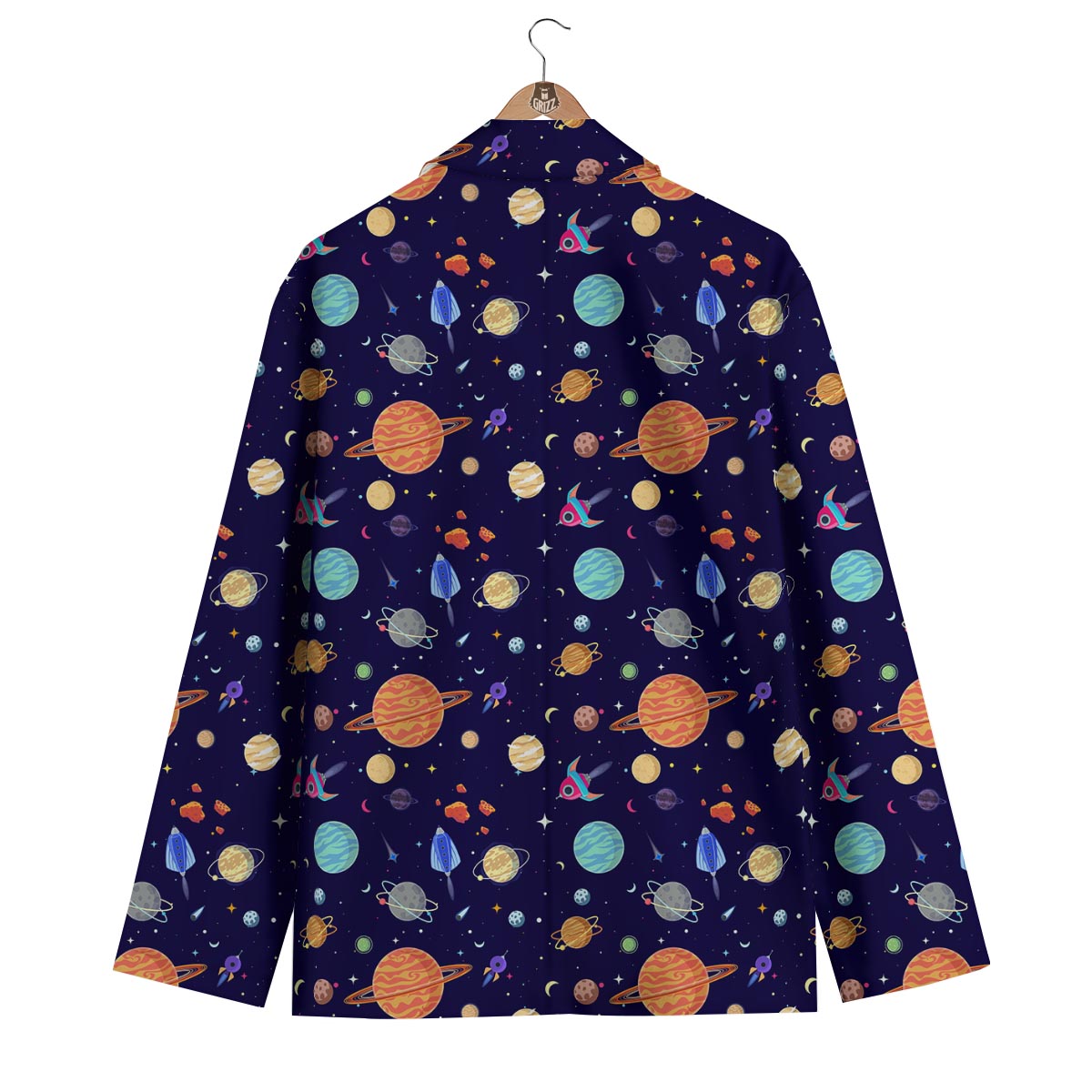 Planet Print Pattern Men's Blazer-grizzshop