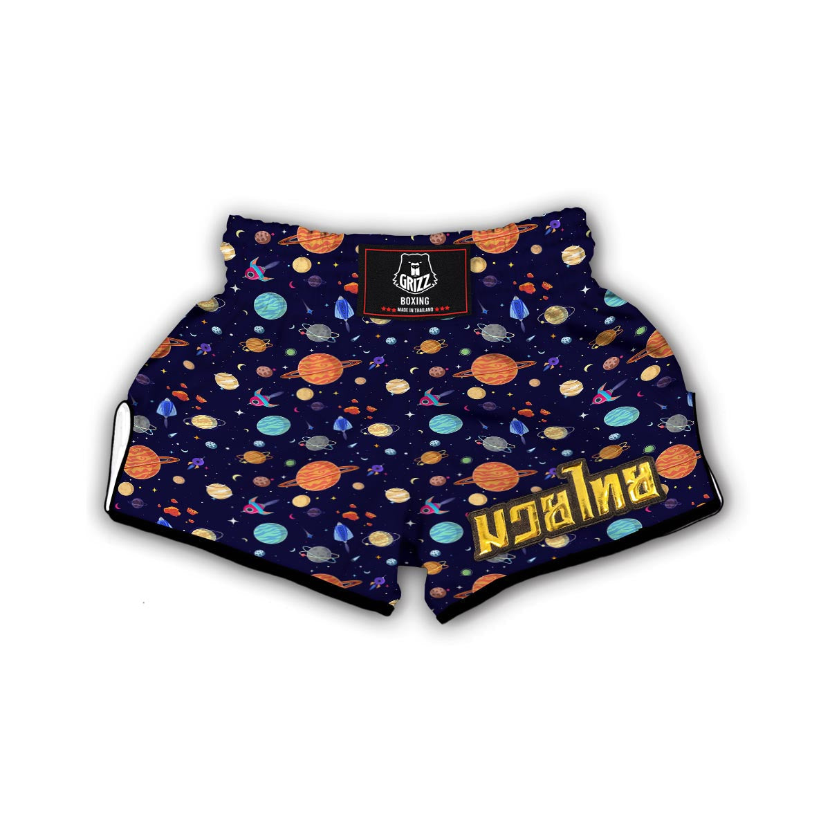 Planet Print Pattern Muay Thai Boxing Shorts-grizzshop