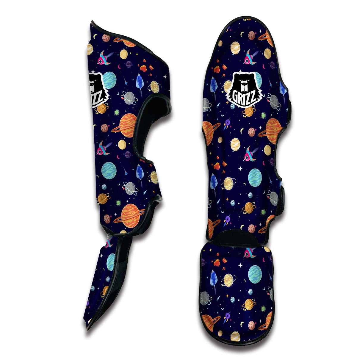 Planet Print Pattern Muay Thai Shin Guards-grizzshop