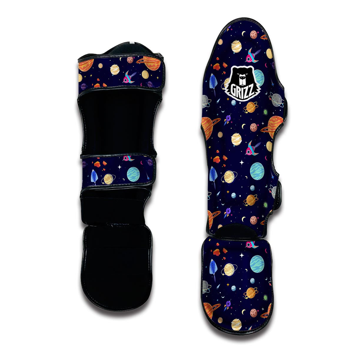 Planet Print Pattern Muay Thai Shin Guards-grizzshop