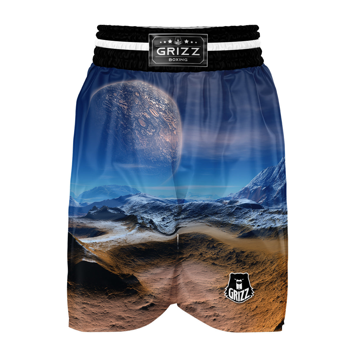 Planet Surface Galaxy Space Print Boxing Shorts-grizzshop