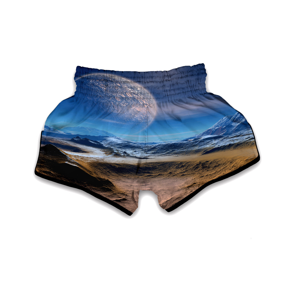 Planet Surface Galaxy Space Print Muay Thai Boxing Shorts-grizzshop