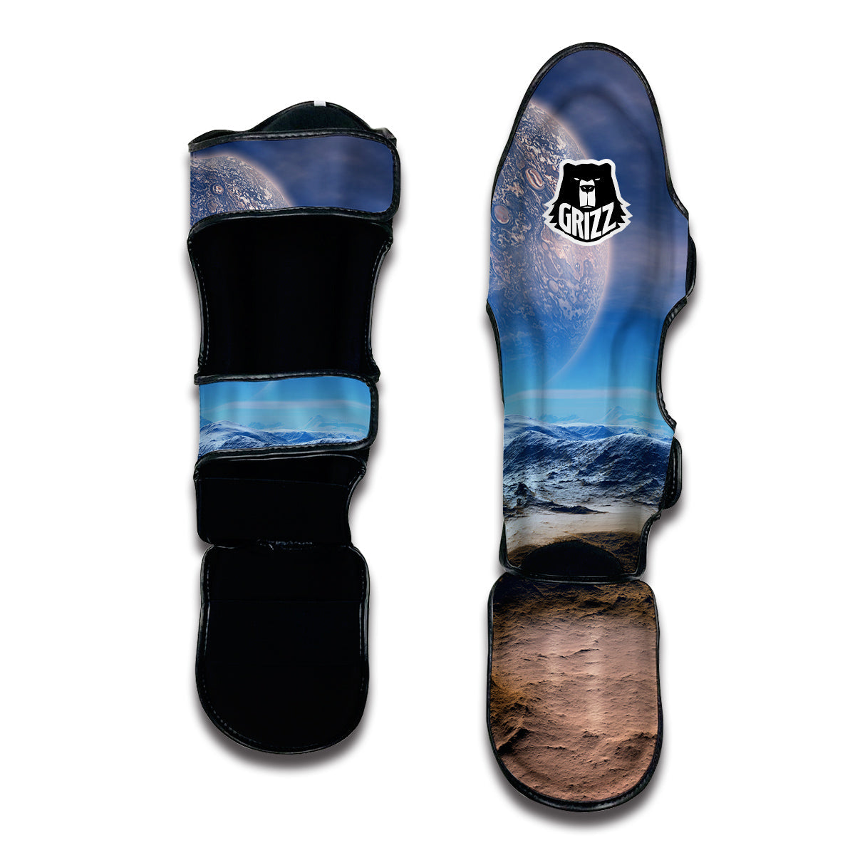 Planet Surface Galaxy Space Print Muay Thai Shin Guards-grizzshop