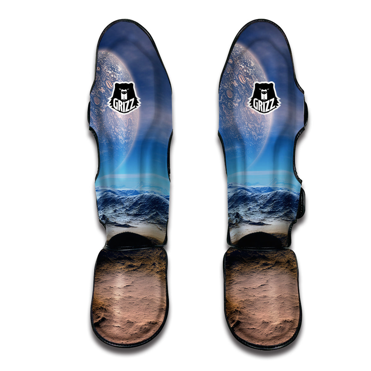 Planet Surface Galaxy Space Print Muay Thai Shin Guards-grizzshop