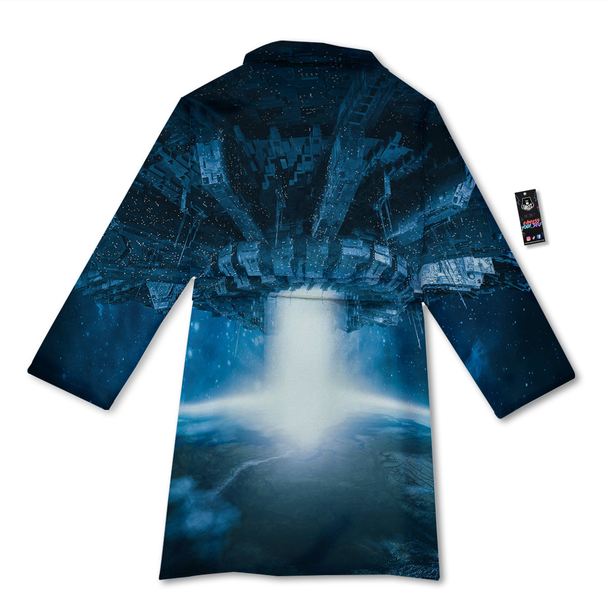 Planetary Invasion Print Bathrobe-grizzshop
