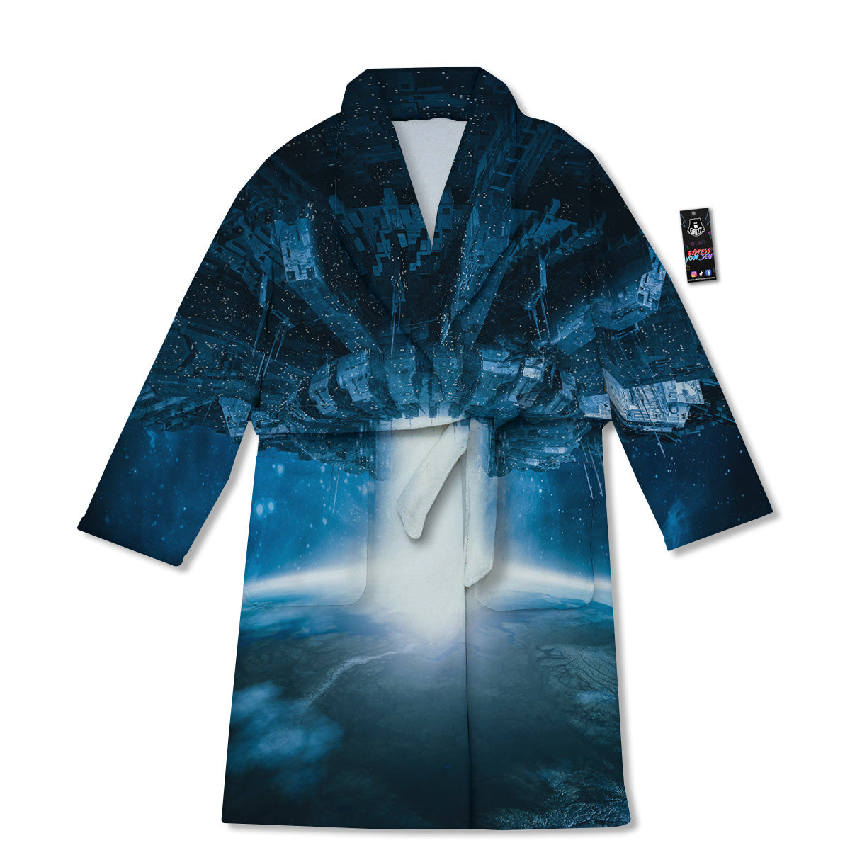 Planetary Invasion Print Bathrobe-grizzshop