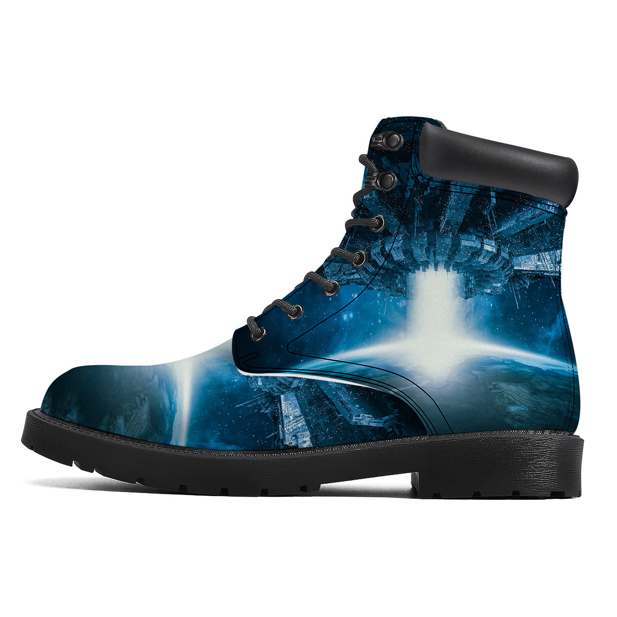 Planetary Invasion Print Boots-grizzshop