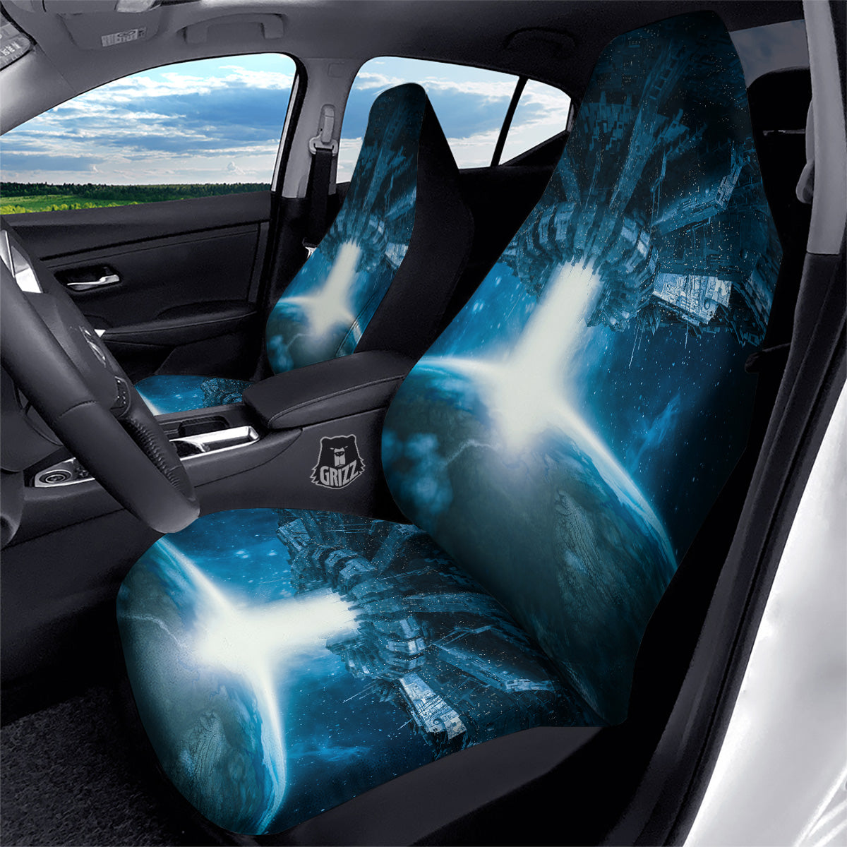 Planetary Invasion Print Car Seat Covers-grizzshop