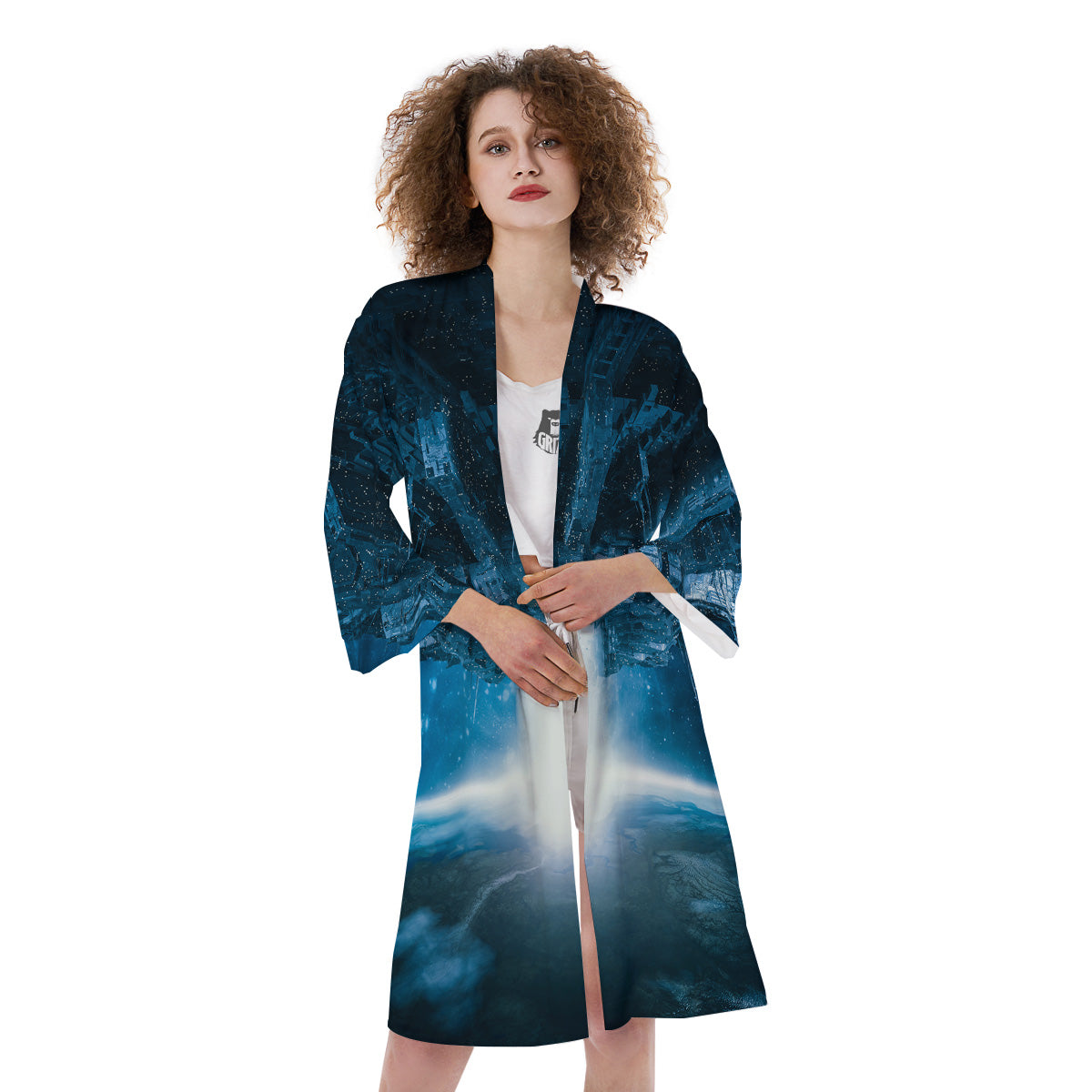 Planetary Invasion Print Kimono-grizzshop