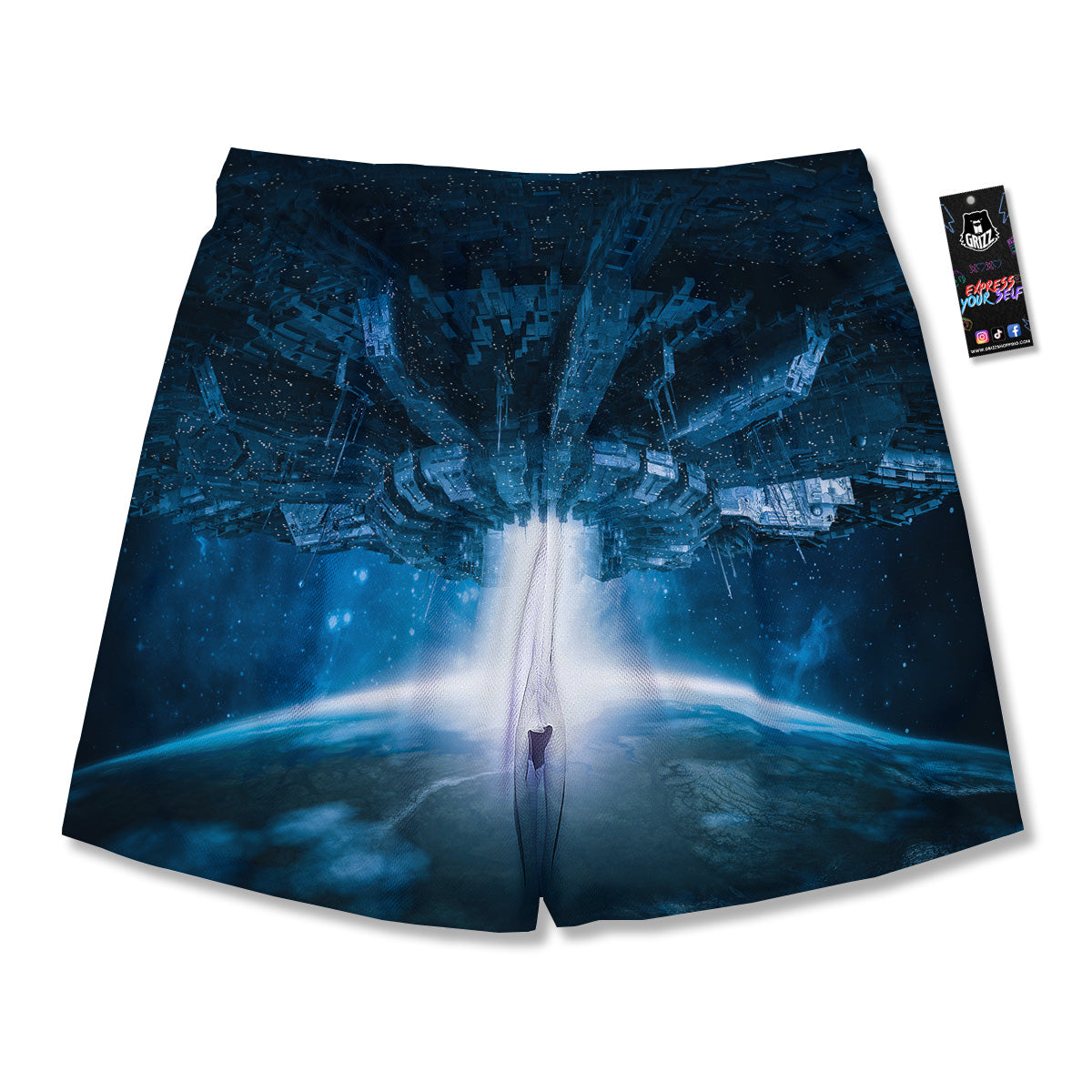 Planetary Invasion Print Men's Running Shorts-grizzshop