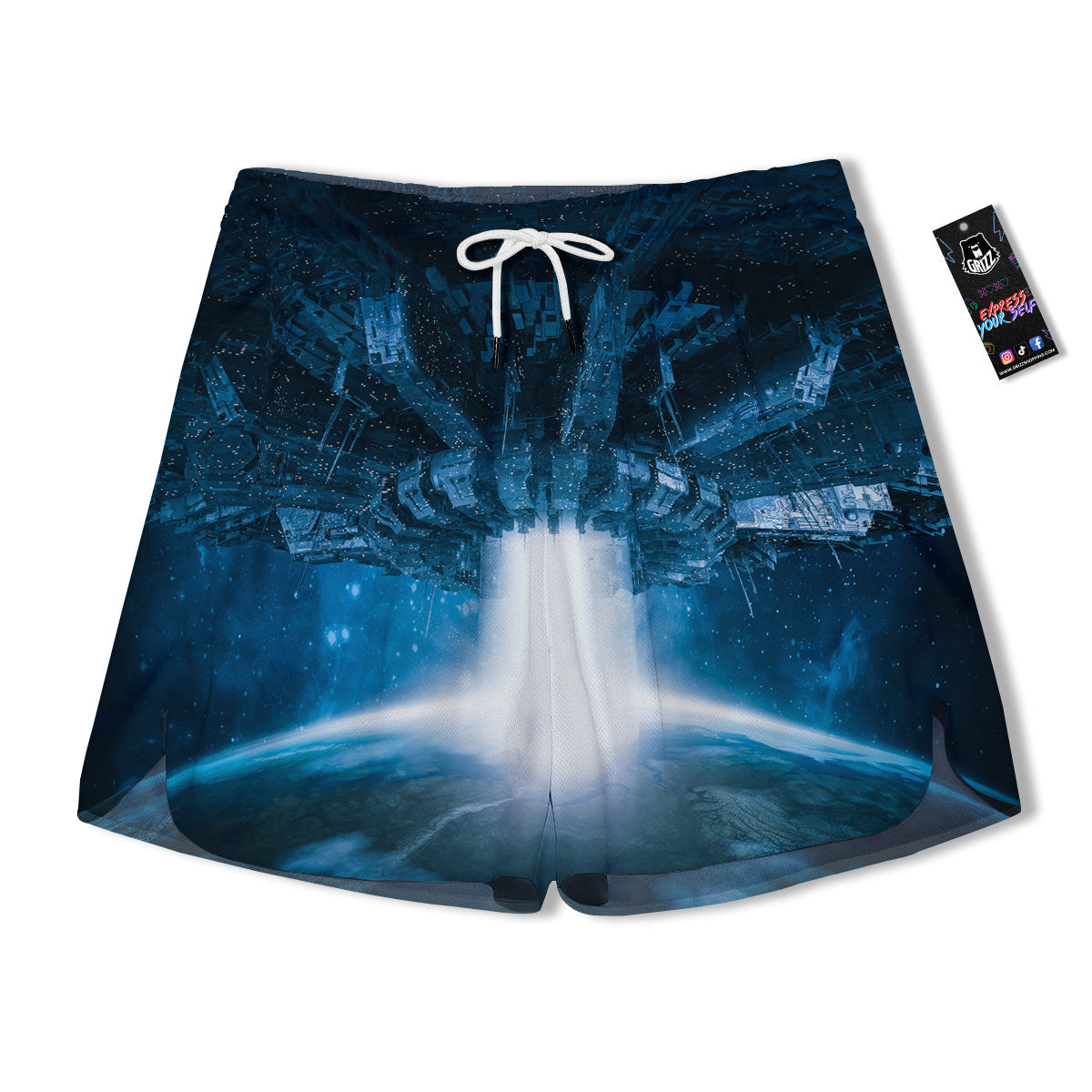 Planetary Invasion Print Men's Running Shorts-grizzshop