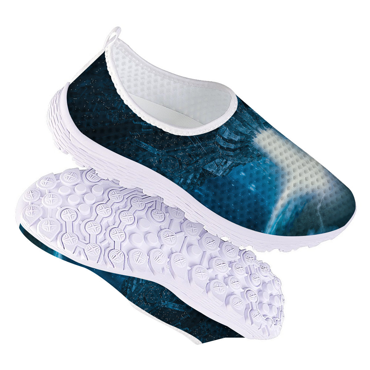 Planetary Invasion Print Nurse Shoes-grizzshop