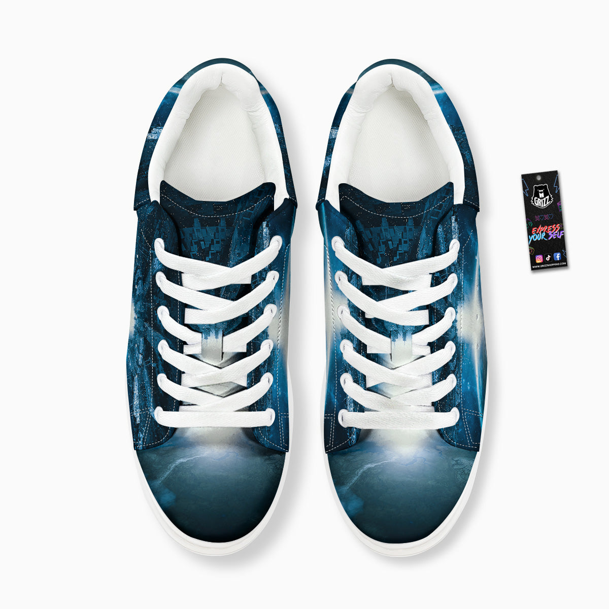 Planetary Invasion Print Platform Shoes-grizzshop
