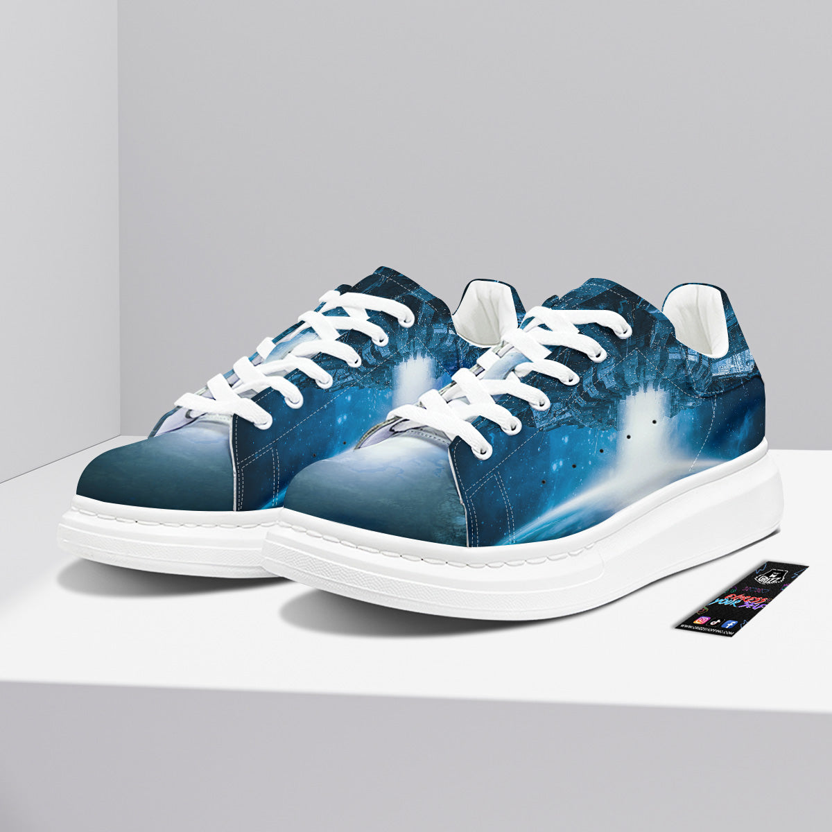 Planetary Invasion Print Platform Shoes-grizzshop