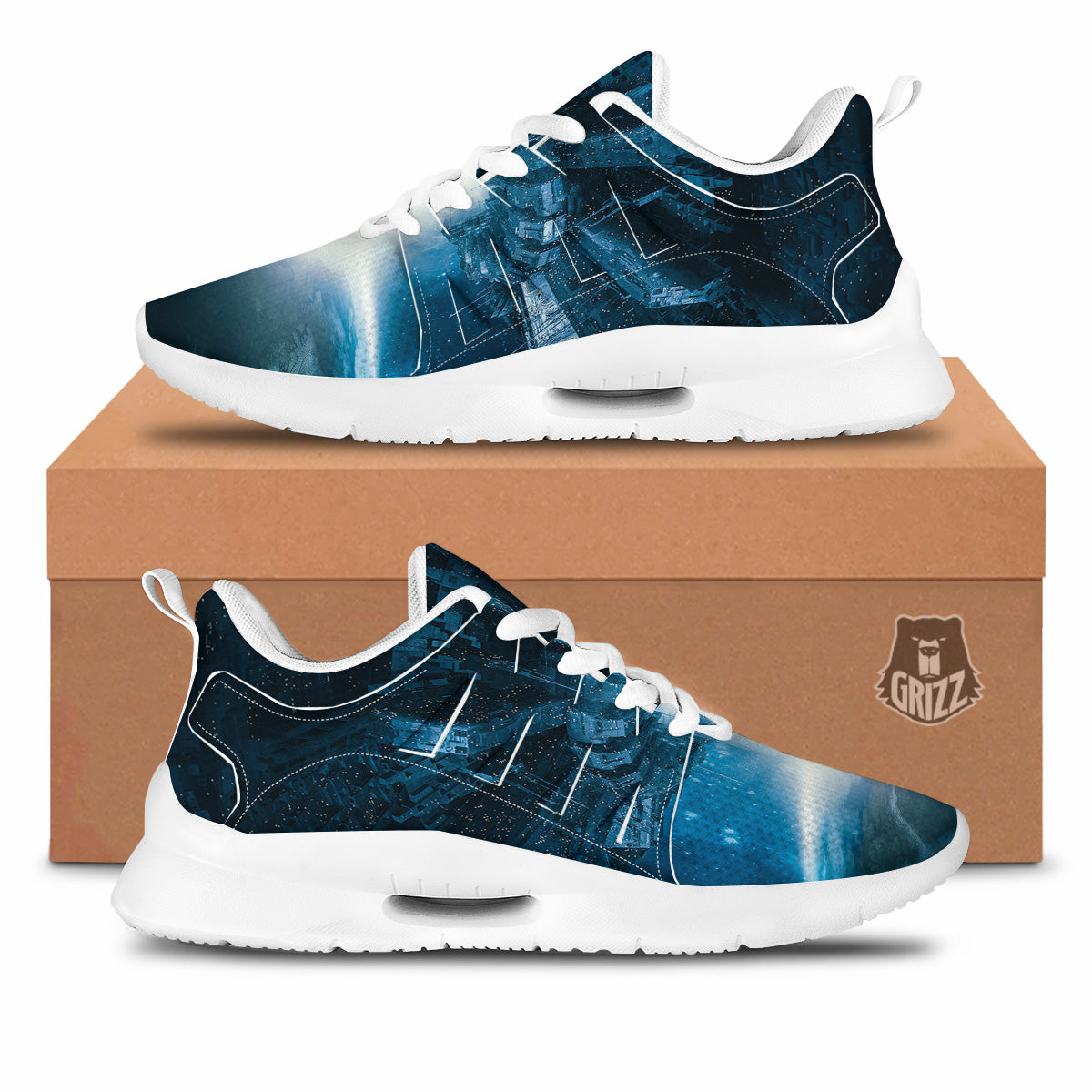 Planetary Invasion Print Tennis Shoes-grizzshop