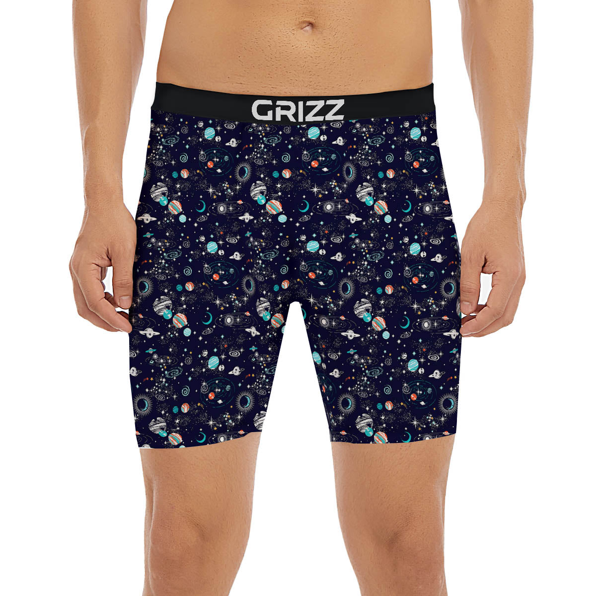Planets And Constellations Print Pattern Boxer Briefs-grizzshop
