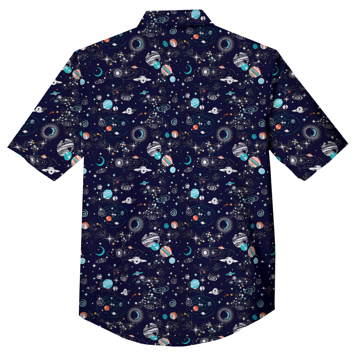 Planets And Constellations Print Pattern Button Up Shirt-grizzshop