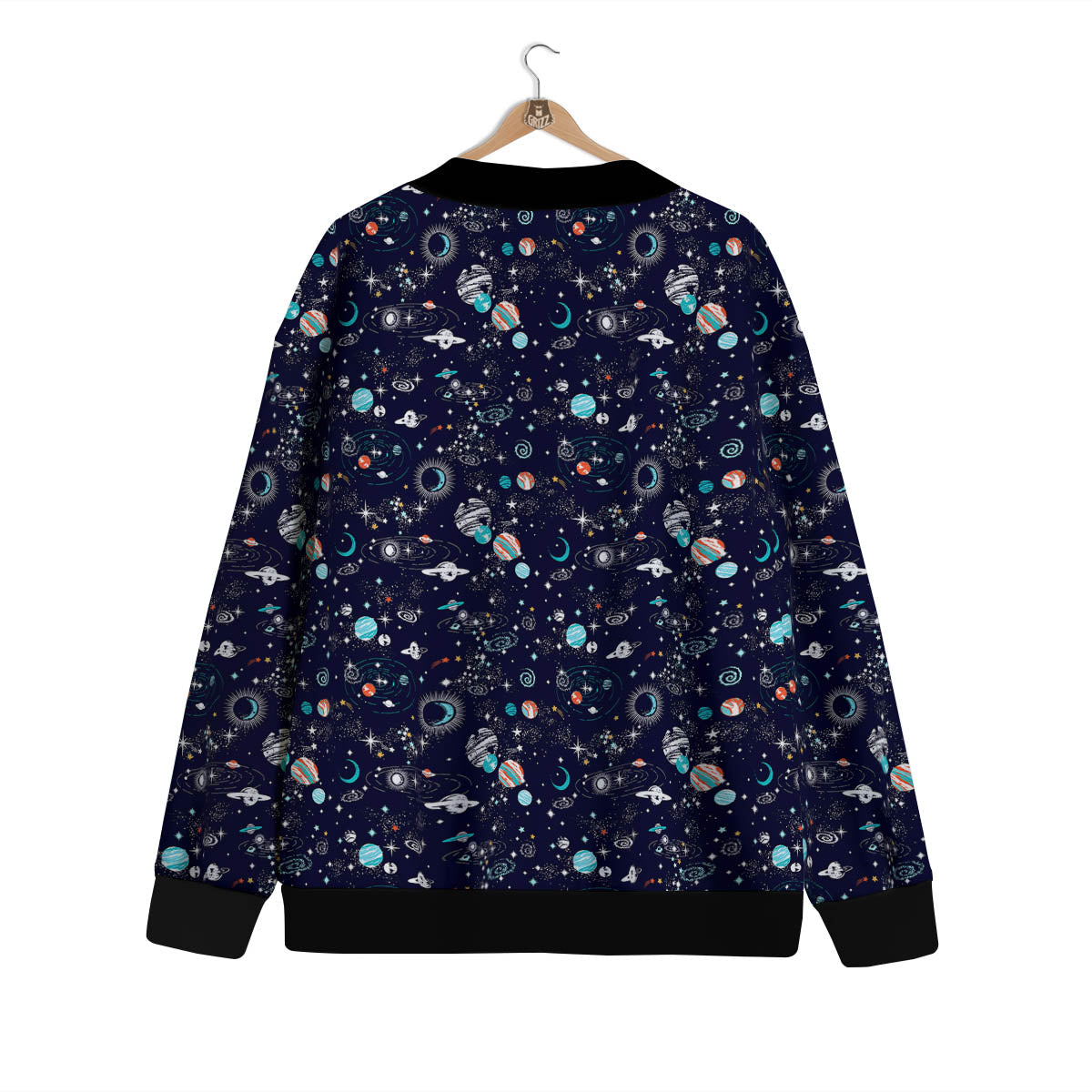Planets And Constellations Print Pattern Cardigan-grizzshop