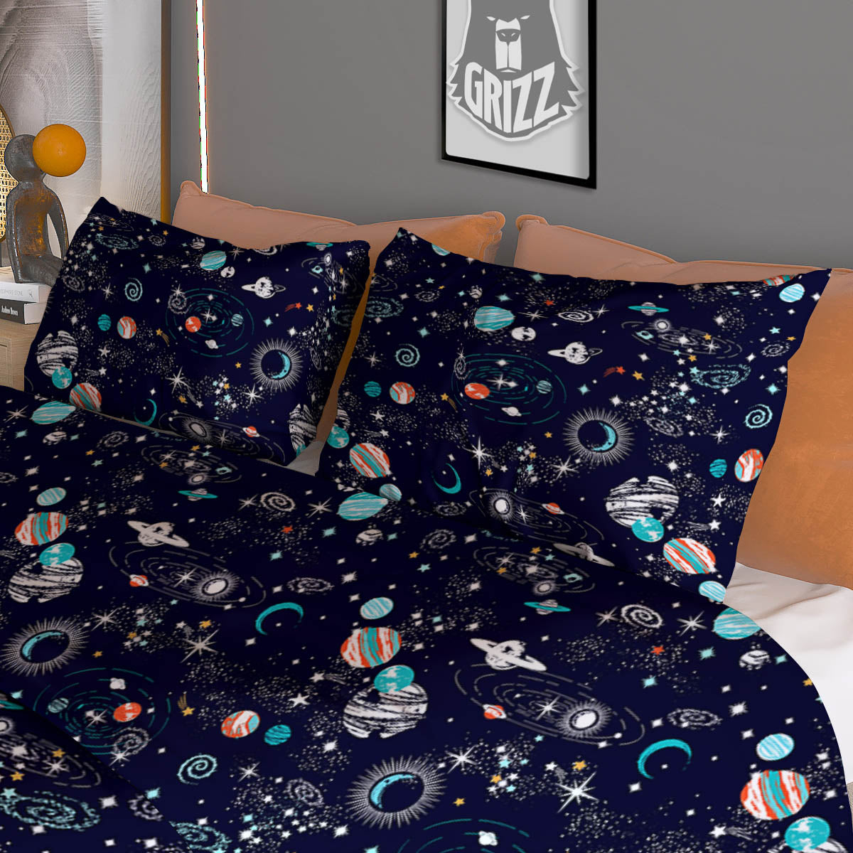 Paw Grey Animal Print Pattern Duvet Cover Bedding Set