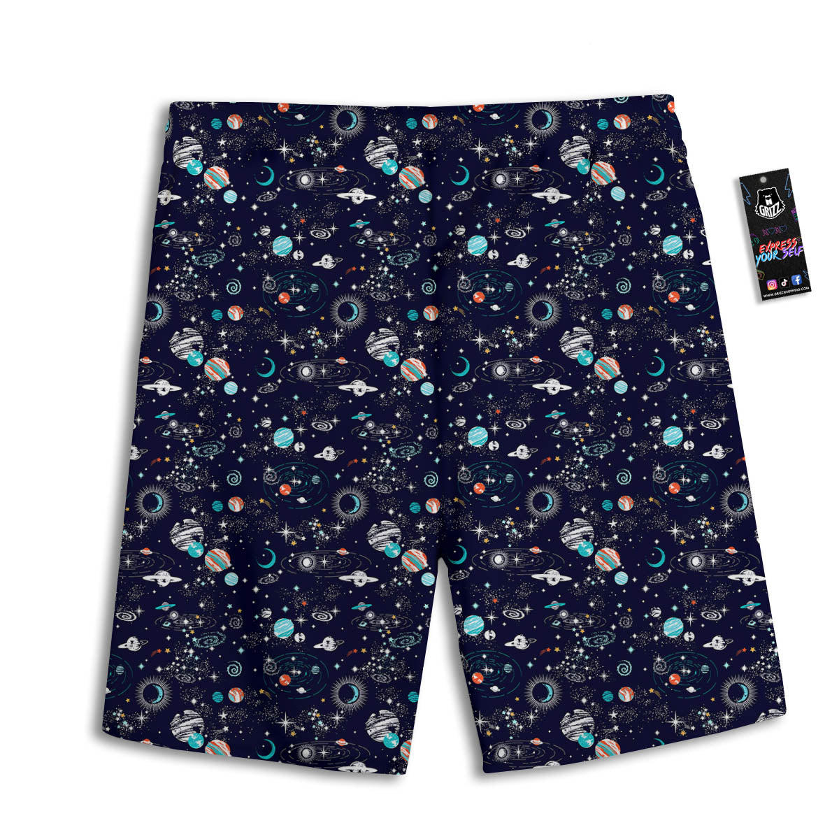 Planets And Constellations Print Pattern Men's Athletic Shorts