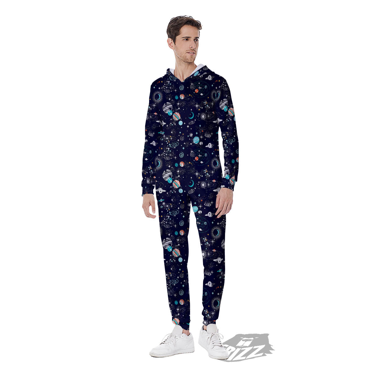 Planets And Constellations Print Pattern Men's Jumpsuit-grizzshop