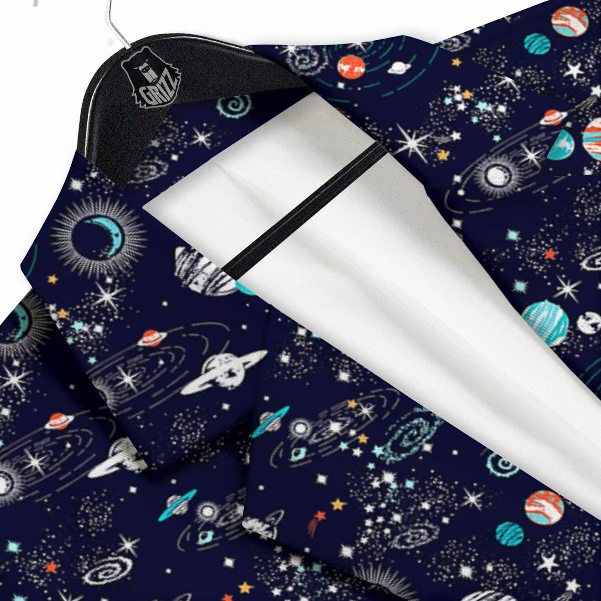 Planets And Constellations Print Pattern Men's Sport Coat-grizzshop