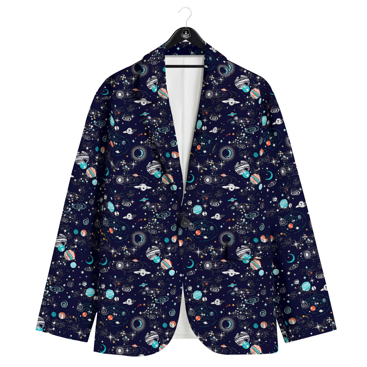 Planets And Constellations Print Pattern Men's Sport Coat-grizzshop