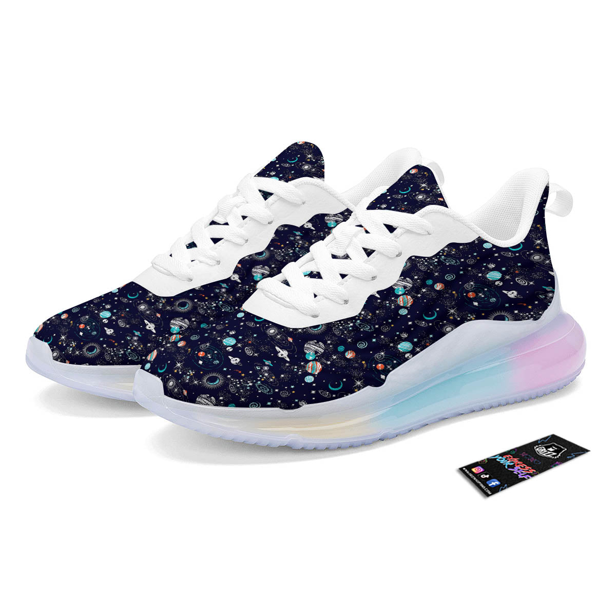 Planets And Constellations Print Pattern Running Sneakers-grizzshop