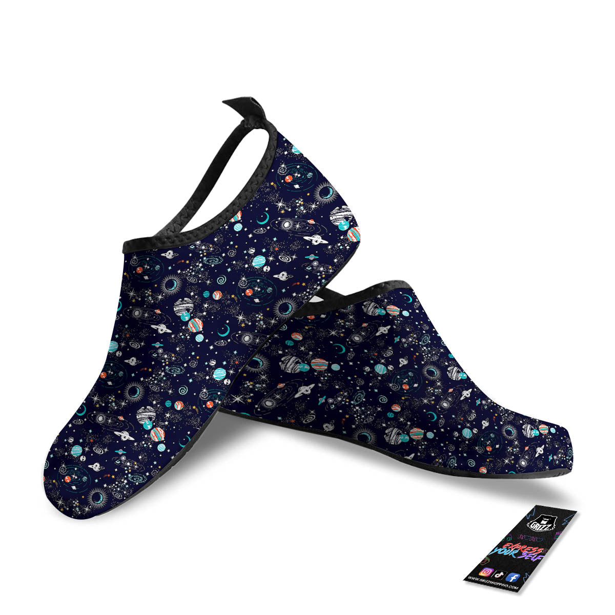 Planets And Constellations Print Pattern Water Shoes-grizzshop