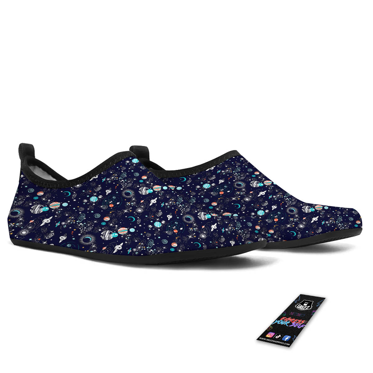 Planets And Constellations Print Pattern Water Shoes-grizzshop
