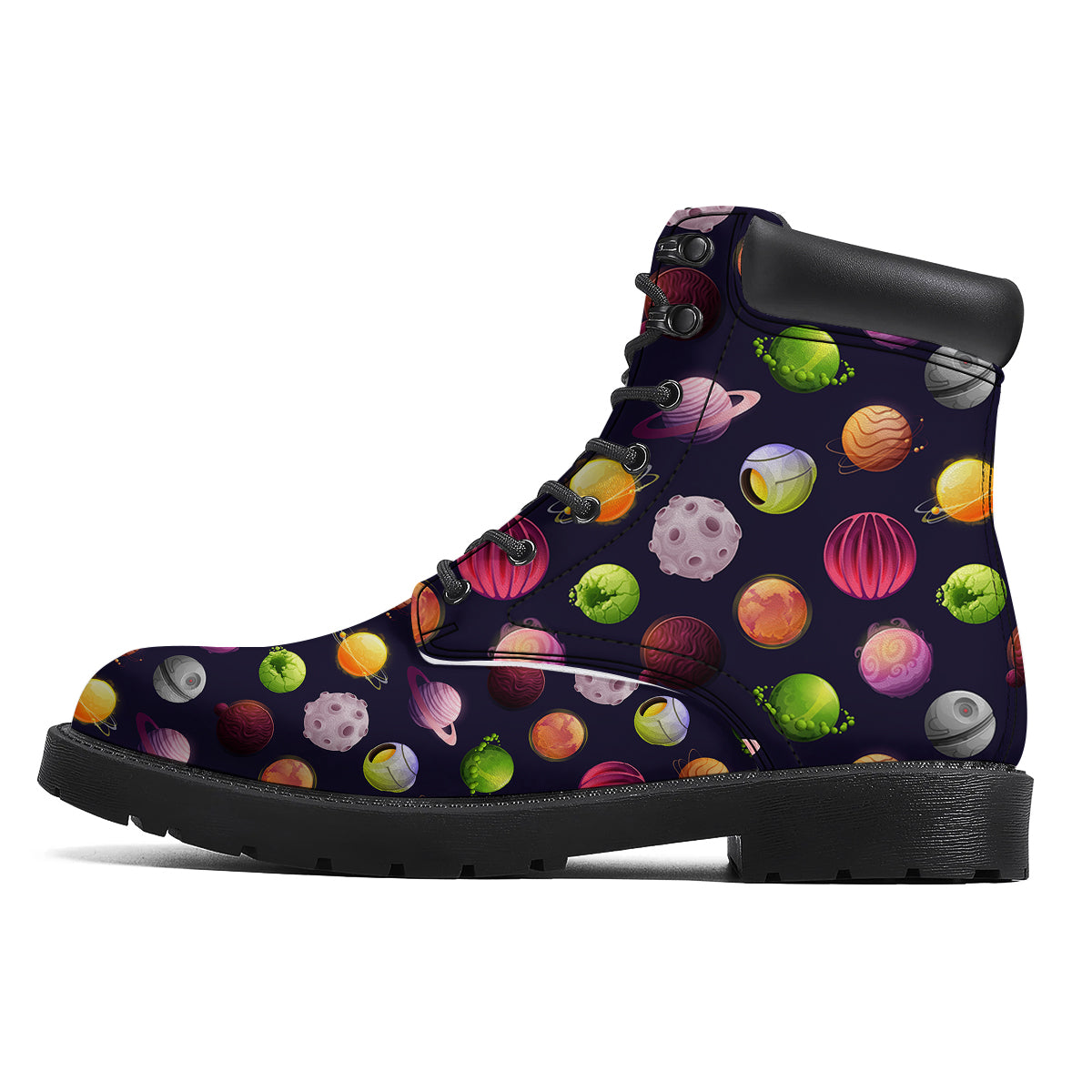Planets And Stars Print Pattern Boots-grizzshop