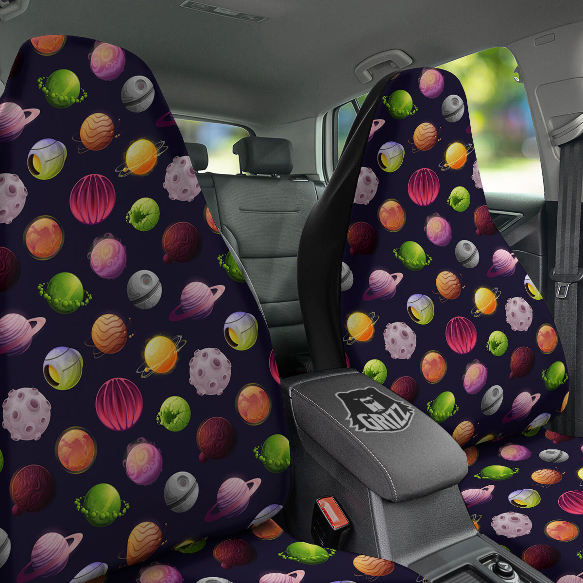 Planets And Stars Print Pattern Car Seat Covers-grizzshop