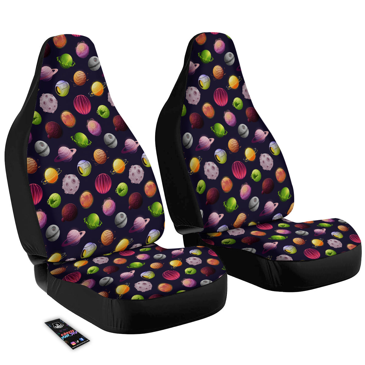 Planets And Stars Print Pattern Car Seat Covers-grizzshop