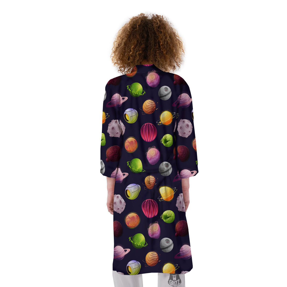 Planets And Stars Print Pattern Kimono-grizzshop
