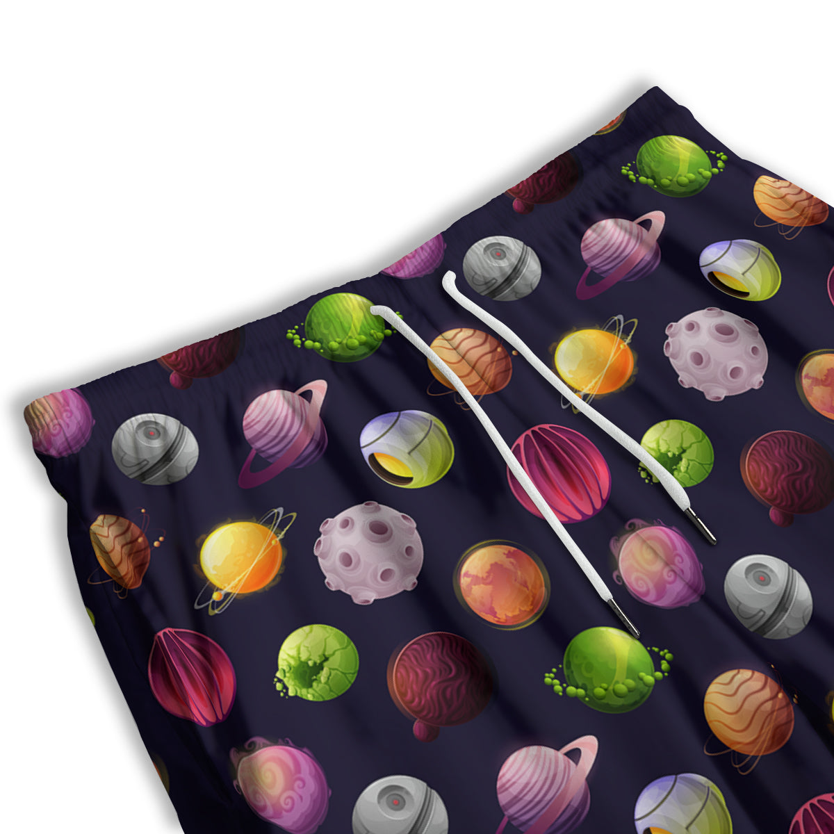 Planets And Stars Print Pattern Men's Athletic Shorts