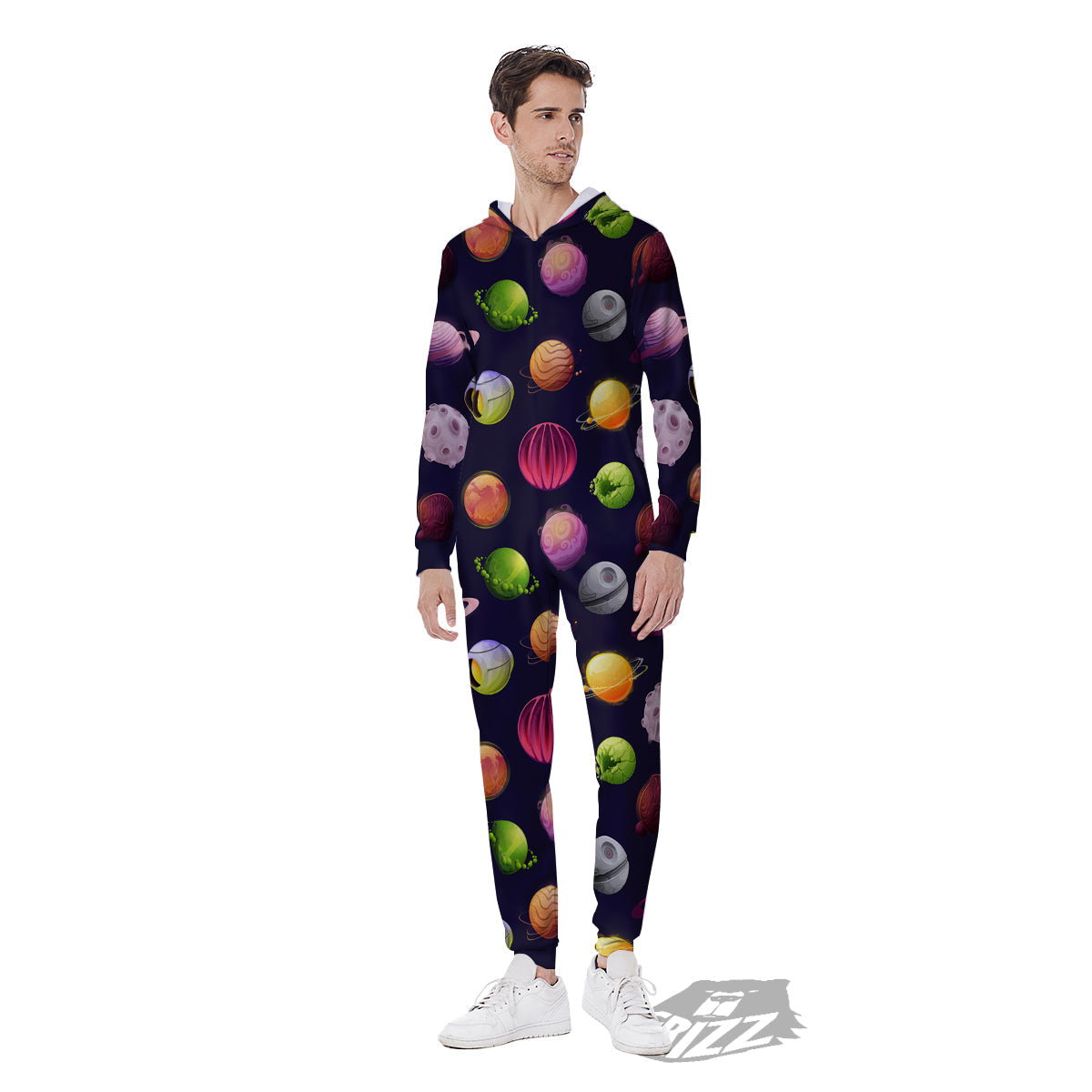 Planets And Stars Print Pattern Men's Jumpsuit-grizzshop