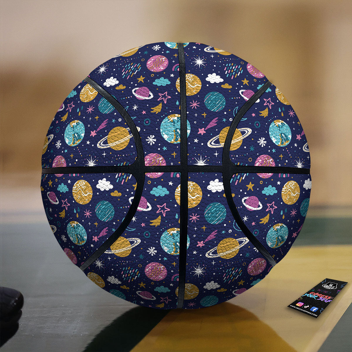 Planets Doodle Print Pattern Basketball-grizzshop