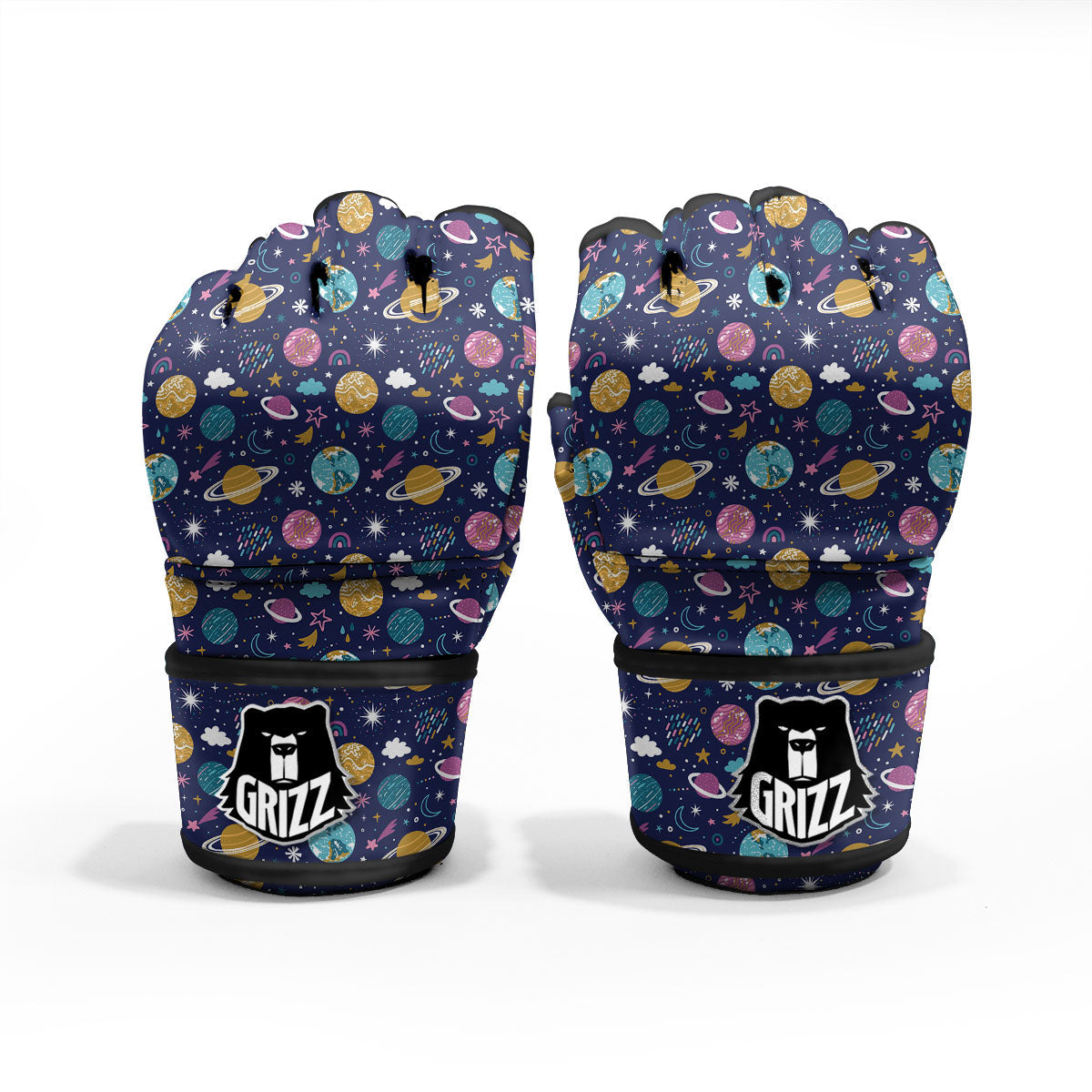 Planets Doodle Print Pattern MMA Gloves-grizzshop