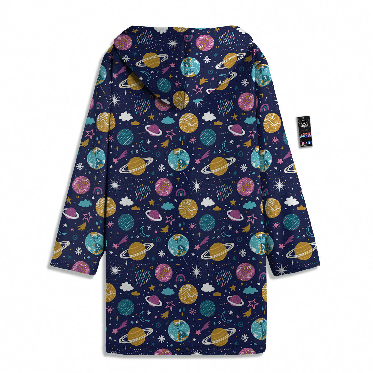 Planets Doodle Print Pattern Men's Windbreaker Jacket-grizzshop