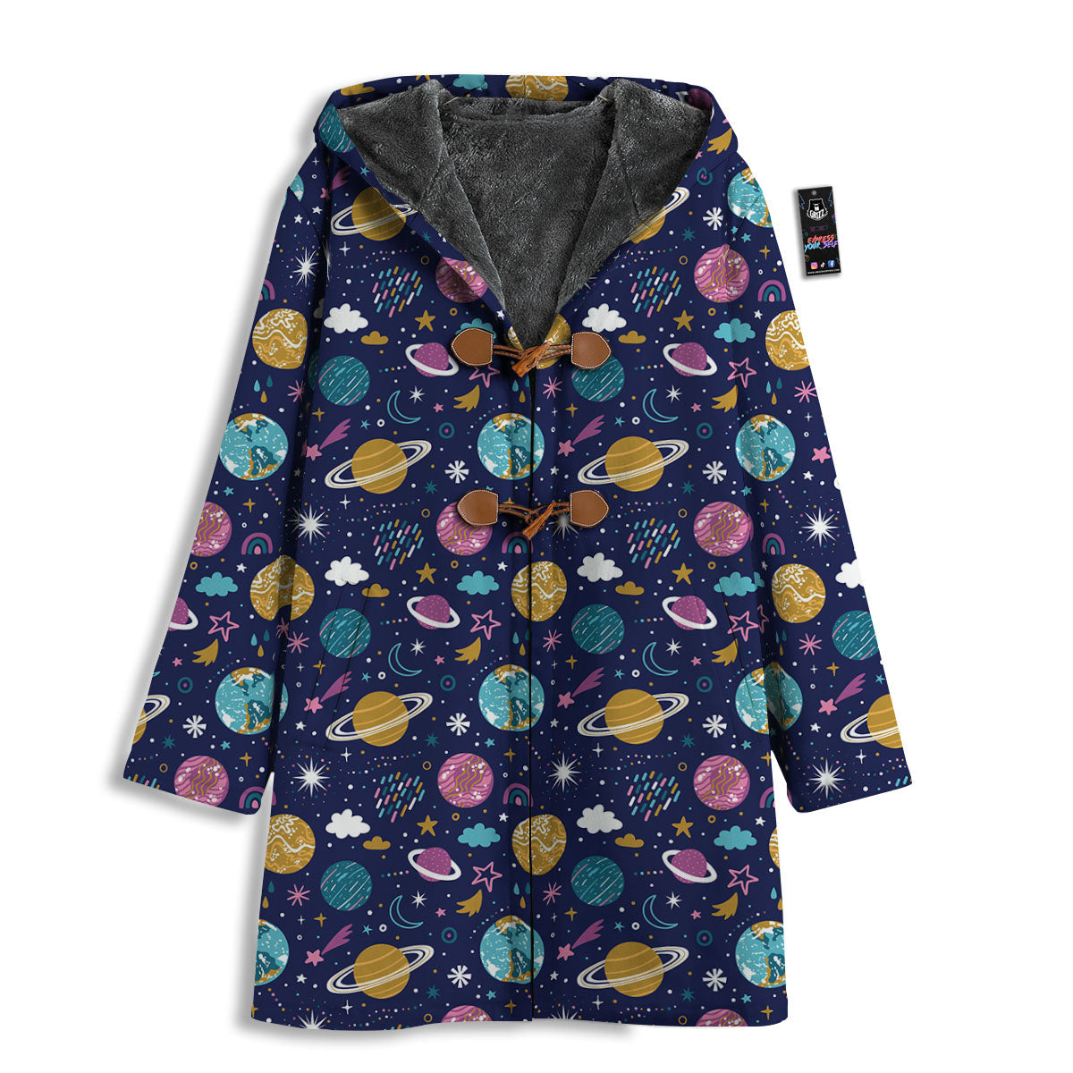 Planets Doodle Print Pattern Men's Windbreaker Jacket-grizzshop