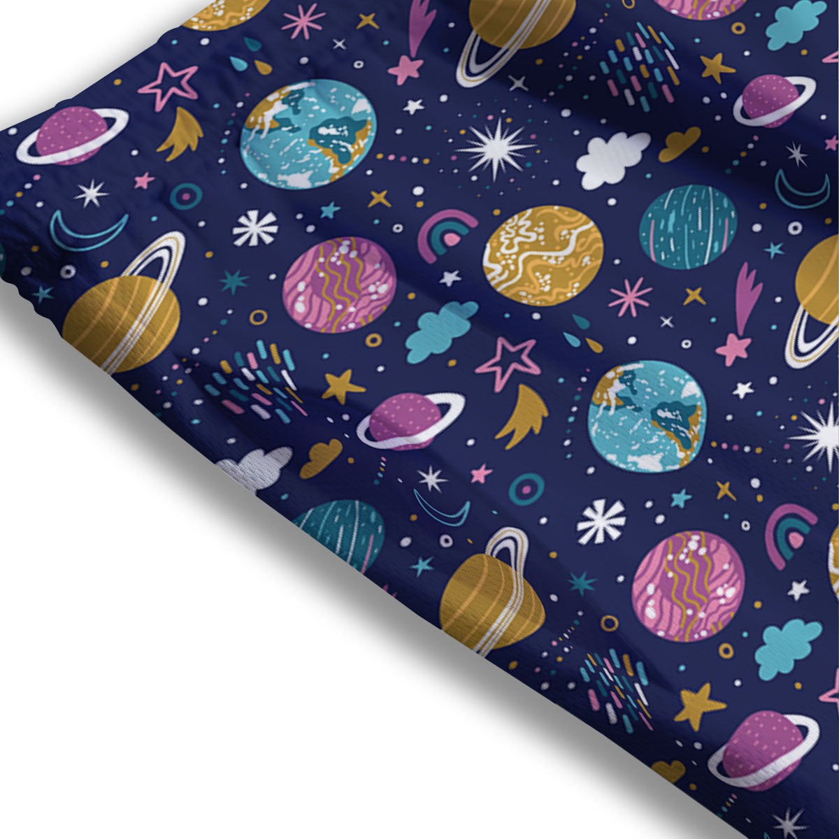 Planets Doodle Print Pattern Mesh Shorts-grizzshop