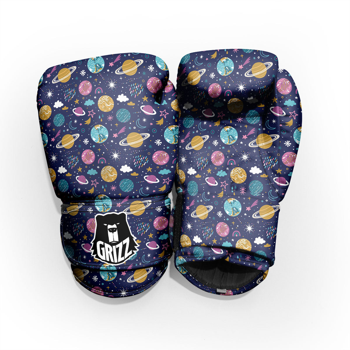 Planets Doodle Print Pattern Sparring Gloves-grizzshop