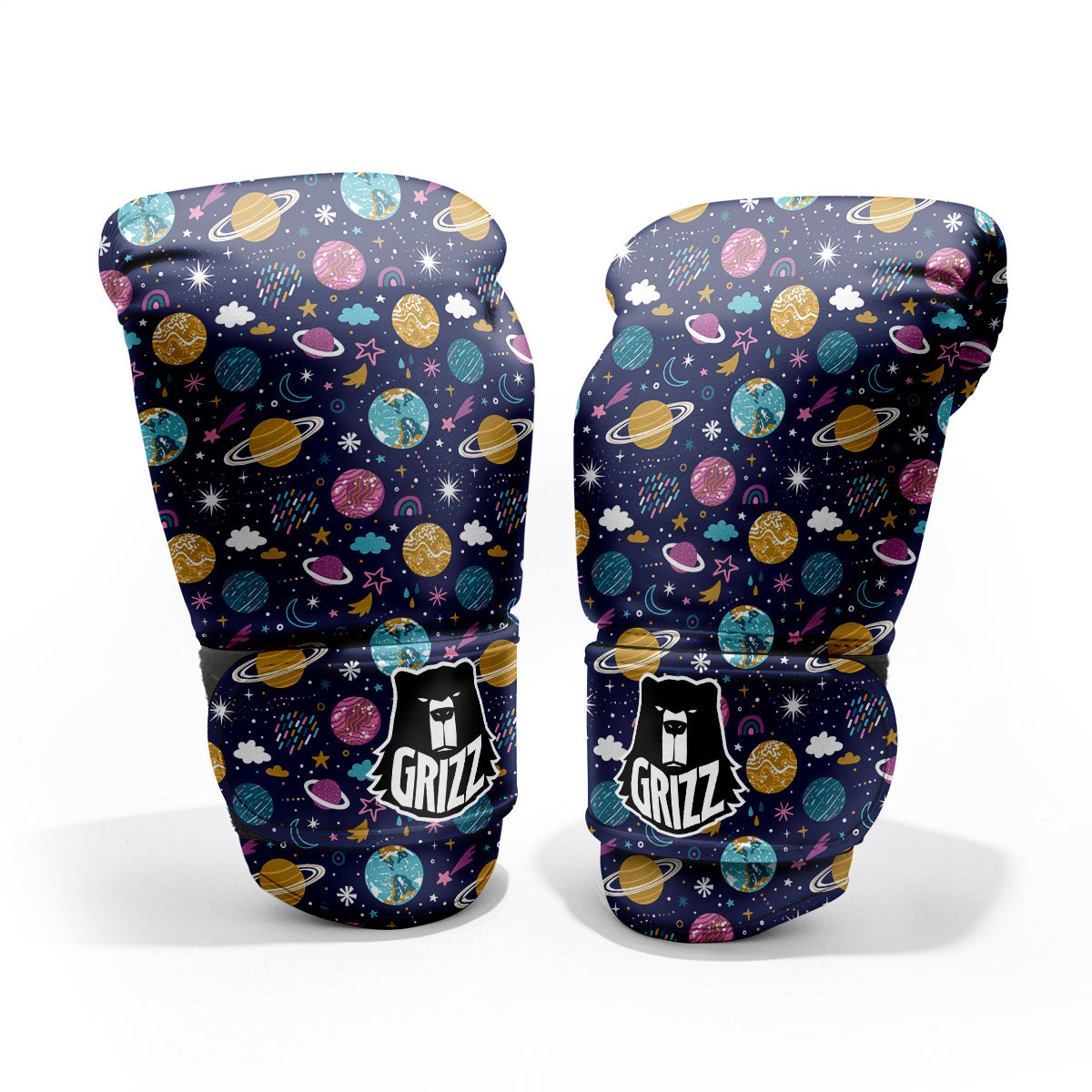 Planets Doodle Print Pattern Sparring Gloves-grizzshop