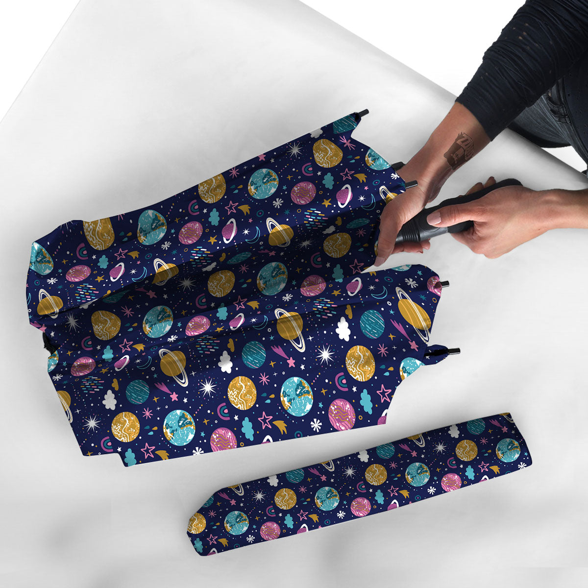 Planets Doodle Print Pattern Umbrella-grizzshop