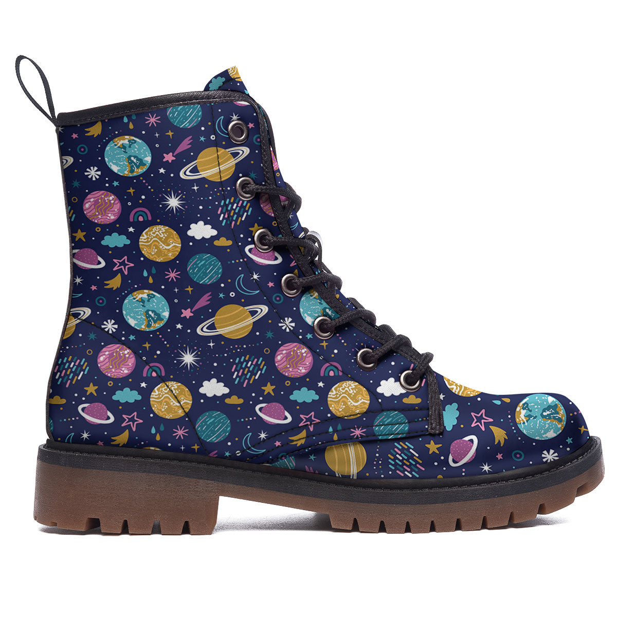 Planets Doodle Print Pattern Work Boots-grizzshop